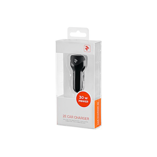 მანქანის დამტენი - 2E Car Charger Dual USB 38W, PD, QC Black