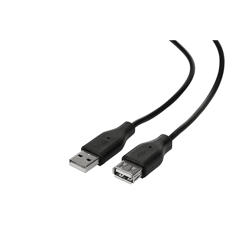 USB დამაგრძელებელი - 2E USB 2.0 A Male To A Female Extension Cable Black 3m