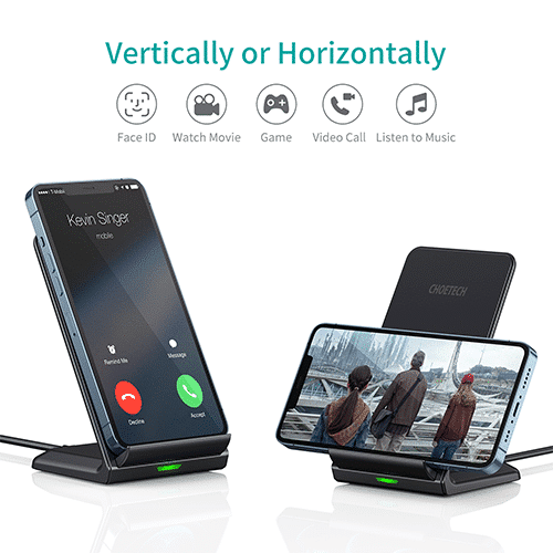 მობილურის უკაბელო დამტენი - Choetech T524-S 10W Fast Wireless Charging Stand