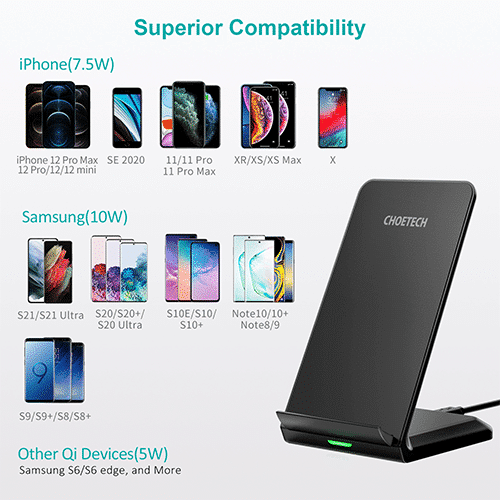 მობილურის უკაბელო დამტენი - Choetech T524-S 10W Fast Wireless Charging Stand