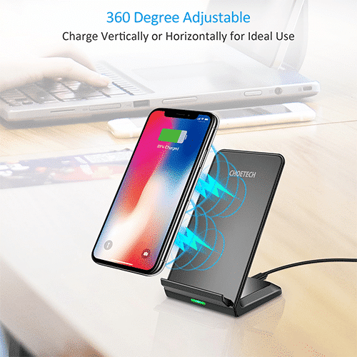 მობილურის უკაბელო დამტენი - Choetech T524-S 10W Fast Wireless Charging Stand