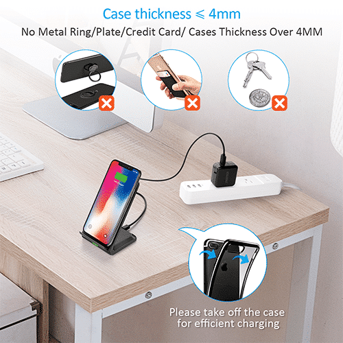 მობილურის უკაბელო დამტენი - Choetech T524-S 10W Fast Wireless Charging Stand
