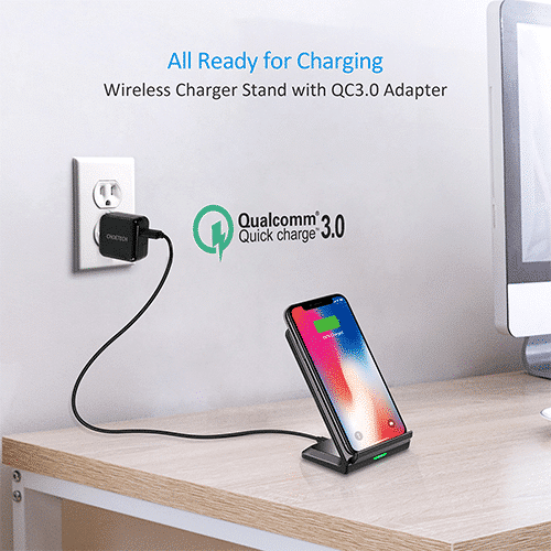 მობილურის უკაბელო დამტენი - Choetech T524-S 10W Fast Wireless Charging Stand