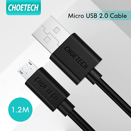 მობილურის კაბელი - Choetech AB003 USB-A to Micro USB 1.2m PVC Cable