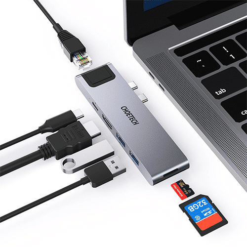 Multi ადაპტერი - Choetech HUB-M24 7-In-2 MacBook Pro Air USB Adapter USB C Hub