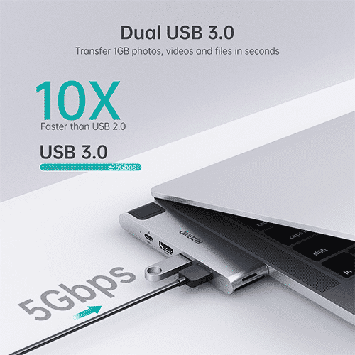 Multi ადაპტერი - Choetech HUB-M24 7-In-2 MacBook Pro Air USB Adapter USB C Hub