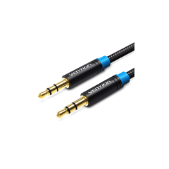 Aux კაბელი - Vention 3.5 mm Black Metal Type 2მ