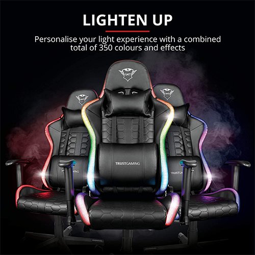 კომპიუტერის სკამი - Trust GXT 716 Rizza RGB Led Gaming Chair + Power Bank 10000 mAh
