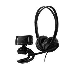 კომბო - ყურსასმენი + ვიდეოთვალი - Trust Doba USB Headset + 720p HD Webcam