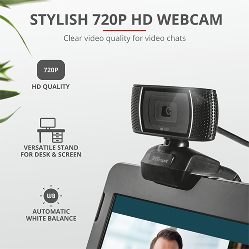 კომბო - ყურსასმენი + ვიდეოთვალი - Trust Doba USB Headset + 720p HD Webcam