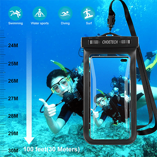 მობილურის წყალგამძლე ჩანთა - Choetech WPC007-BK Universal Water-Proof Bag