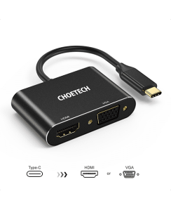 Multi ადაპტერი - Choetech HUB-M17 Type-C to HDMI + VGA Adapter