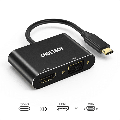 Multi ადაპტერი - Choetech HUB-M17 Type-C to HDMI + VGA Adapter