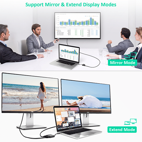 Multi ადაპტერი - Choetech HUB-M17 Type-C to HDMI + VGA Adapter