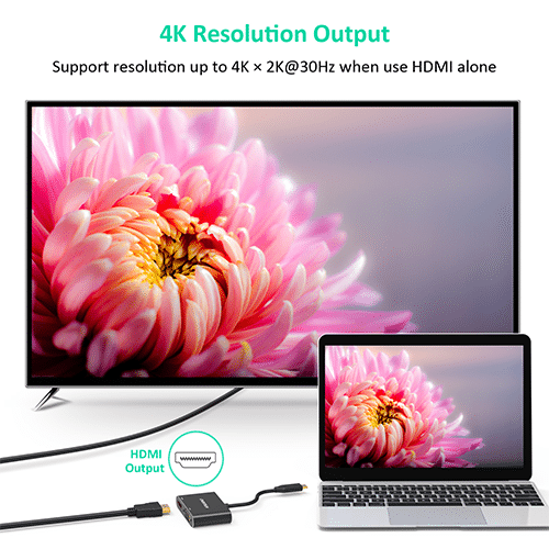 Multi ადაპტერი - Choetech HUB-M17 Type-C to HDMI + VGA Adapter
