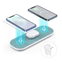 მობილურის უკაბელო დამტენი - Choetech T569-S 30W Triple 3 In 1 Qi-Certified Fast Wireless Charger With 48W Adapter