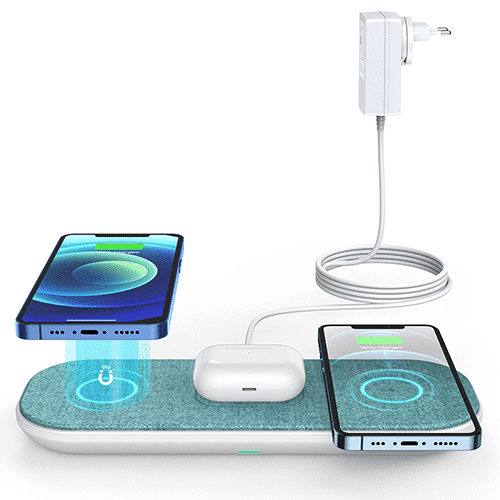 მულტი უკაბელო დამტენი - Choetech T569-S 30W Triple 3 In 1 Qi-Certified Fast Wireless Charger With 48W Adapter