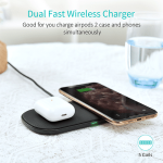 მულტი უკაბელო დამტენი - Choetech T535-S 20W, 2 In 1 Wireless 5 coils Charging Pad
