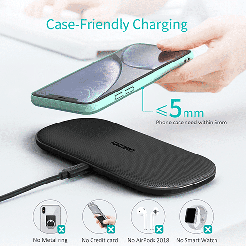 მულტი უკაბელო დამტენი - Choetech T535-S 20W, 2 In 1 Wireless 5 coils Charging Pad