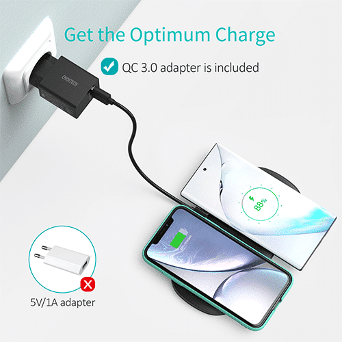 მულტი უკაბელო დამტენი - Choetech T535-S 20W, 2 In 1 Wireless 5 coils Charging Pad