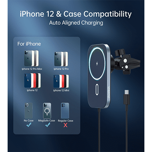 Car Wireless Charger - Choetech T200-F Magnetic 15W wireless car charger holder