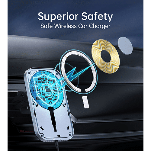 Car Wireless Charger - Choetech T200-F Magnetic 15W wireless car charger holder
