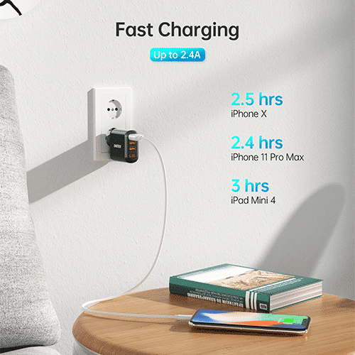 მობილურის დამტენი - Choetech Q5009-EU 17W 3 USB-A Charger