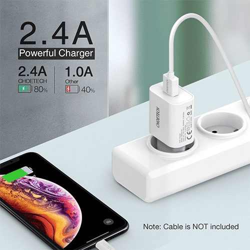 მობილურის დამტენი - Choetech Q5002-EU-WH 12W USB-A Charger EU