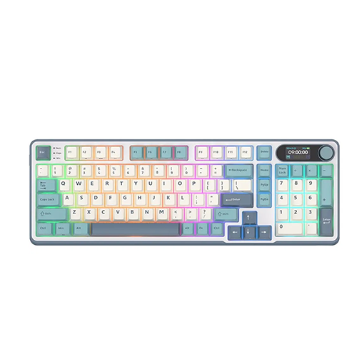 უკაბელო ტენვადი მექანიკური კლავიატურა - Royal Kludge RK S98 Chartreuse Switch Light Cl WL BT